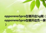 opporeno5pro在哪开启5g网（opporeno5pro在哪开启负一屏）