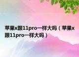 苹果x跟11pro一样大吗（苹果x跟11pro一样大吗）