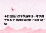 今日更新小孩子学跆拳道一年学费大概多少 学跆拳道对孩子有什么好处