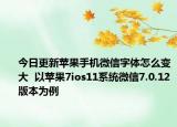 今日更新苹果手机微信字体怎么变大  以苹果7ios11系统微信7.0.12版本为例