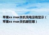 苹果xs max关机充电没有显示（苹果xs max关机键在哪）