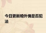 今日更新婚外情是否犯法