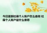 今日更新社保个人账户怎么查询 社保个人账户是什么意思