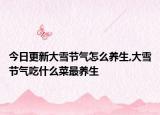 今日更新大雪节气怎么养生,大雪节气吃什么菜最养生