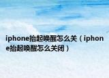 iphone抬起唤醒怎么关（iphone抬起唤醒怎么关闭）