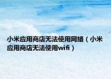 小米应用商店无法使用网络（小米应用商店无法使用wifi）