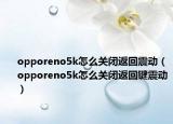 opporeno5k怎么关闭返回震动（opporeno5k怎么关闭返回键震动）