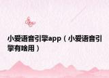 小爱语音引擎app（小爱语音引擎有啥用）