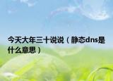 今天大年三十说说（静态dns是什么意思）