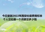 今日更新2022年西安社保费用标准 个人交社保一个月要交多少钱