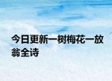 今日更新一树梅花一放翁全诗