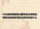 今日更新根据我们国家的法律规定侵犯商业秘密罪的量刑标准是什么
