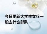 今日更新大学生女兵一般去什么部队