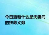 今日更新什么是夫妻间的扶养义务
