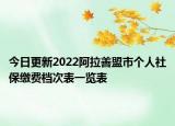 今日更新2022阿拉善盟市个人社保缴费档次表一览表