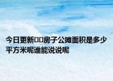 今日更新﻿﻿房子公摊面积是多少平方米呢谁能说说呢