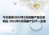 今日更新2022年5月剖腹产吉日吉时辰 2022年5月剖腹产日子一览表