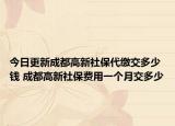 今日更新成都高新社保代缴交多少钱 成都高新社保费用一个月交多少