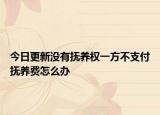 今日更新没有抚养权一方不支付抚养费怎么办