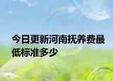今日更新河南抚养费最低标准多少