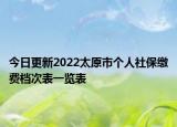 今日更新2022太原市个人社保缴费档次表一览表
