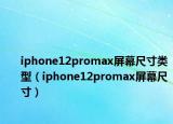 iphone12promax屏幕尺寸类型（iphone12promax屏幕尺寸）