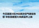今日更新3月29日新冷空气继续东移 中东部雨雪大风降温齐上阵