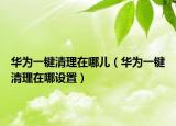 华为一键清理在哪儿（华为一键清理在哪设置）