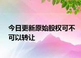 今日更新原始股权可不可以转让
