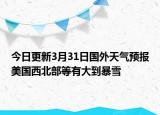今日更新3月31日国外天气预报美国西北部等有大到暴雪