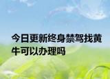 今日更新终身禁驾找黄牛可以办理吗