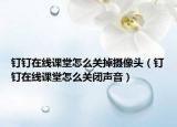 钉钉在线课堂怎么关掉摄像头（钉钉在线课堂怎么关闭声音）