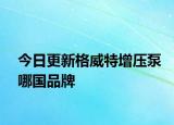 今日更新格威特增压泵哪国品牌