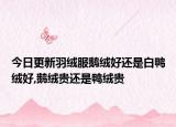 今日更新羽绒服鹅绒好还是白鸭绒好,鹅绒贵还是鸭绒贵