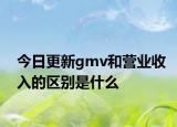 今日更新gmv和营业收入的区别是什么