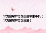 华为智慧屏怎么投屏苹果手机（华为智慧屏怎么投屏）