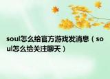 soul怎么给官方游戏发消息（soul怎么给关注聊天）