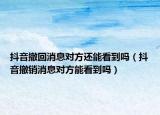抖音撤回消息对方还能看到吗（抖音撤销消息对方能看到吗）