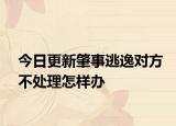 今日更新肇事逃逸对方不处理怎样办
