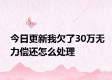 今日更新我欠了30万无力偿还怎么处理