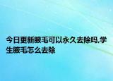 今日更新腋毛可以永久去除吗,学生腋毛怎么去除