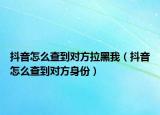 抖音怎么查到对方拉黑我（抖音怎么查到对方身份）