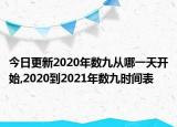 今日更新2020年数九从哪一天开始,2020到2021年数九时间表