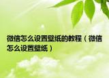 微信怎么设置壁纸的教程（微信怎么设置壁纸）