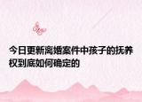 今日更新离婚案件中孩子的抚养权到底如何确定的