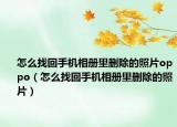 怎么找回手机相册里删除的照片oppo（怎么找回手机相册里删除的照片）