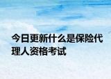 今日更新什么是保险代理人资格考试