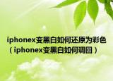 iphonex变黑白如何还原为彩色（iphonex变黑白如何调回）