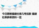 今日更新福建社保几号扣款 福建社保参保资料一览