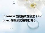 iphonexr勿扰模式在哪里（iphonexr勿扰模式在哪打开）